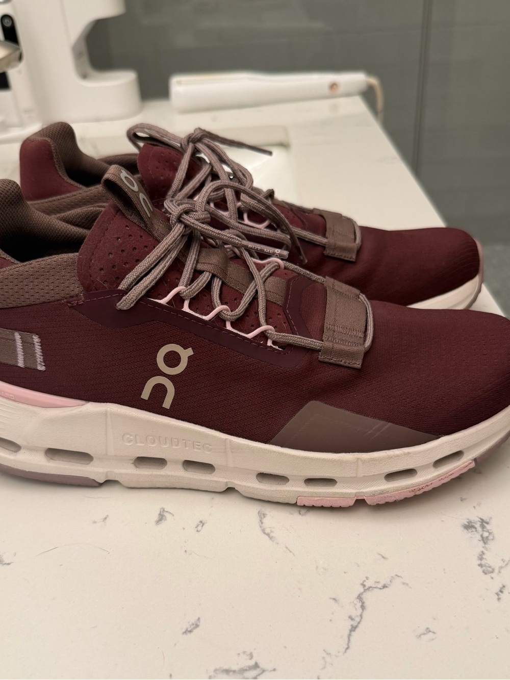 On Running Women's Burgundy and Pink Cloudtec Sneakers